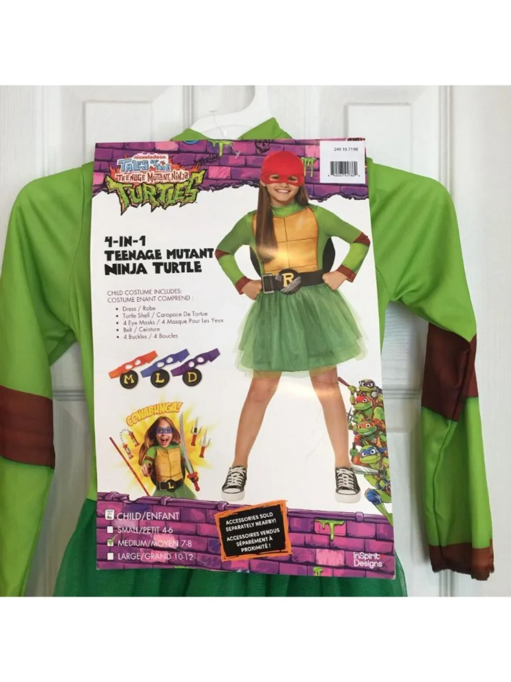 nickelodeon Teenage Mutant Ninja Turtles 4 in 1 Dress Costume Size Medium 7-8